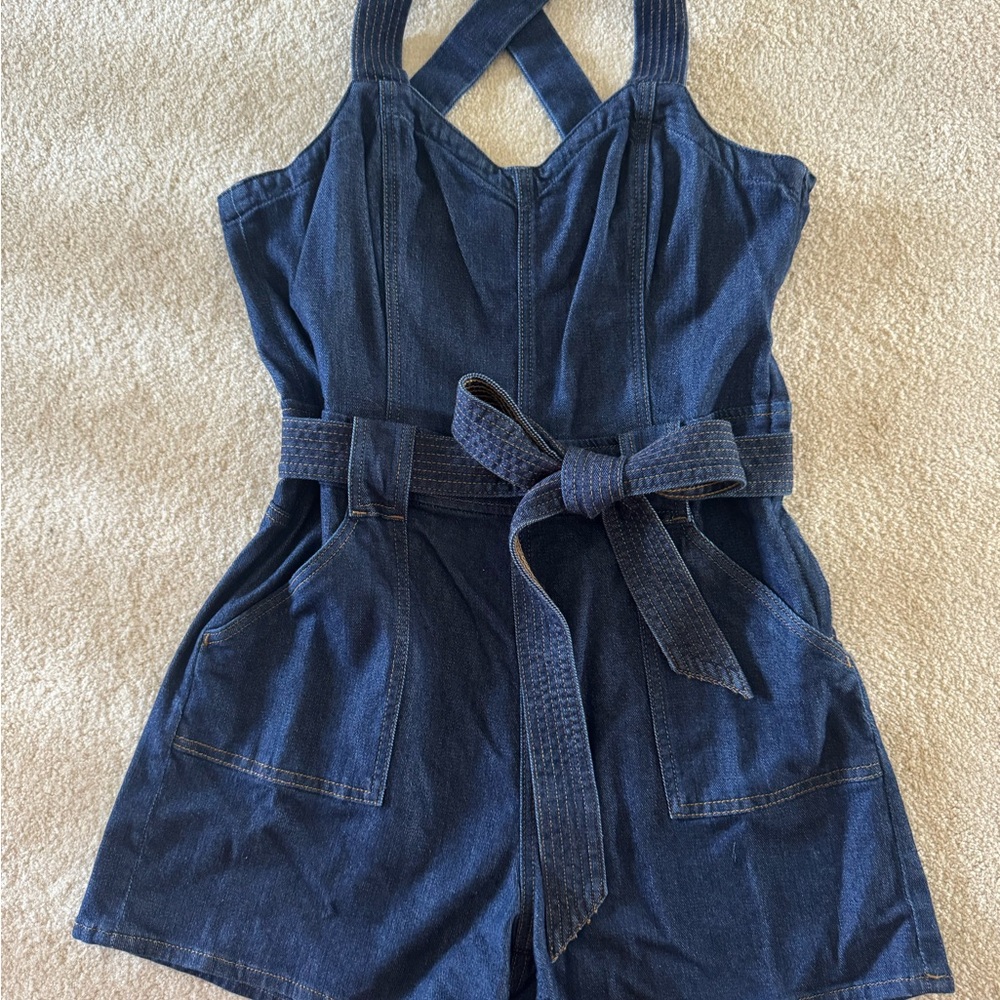 7 For All Mankind Denim Romper